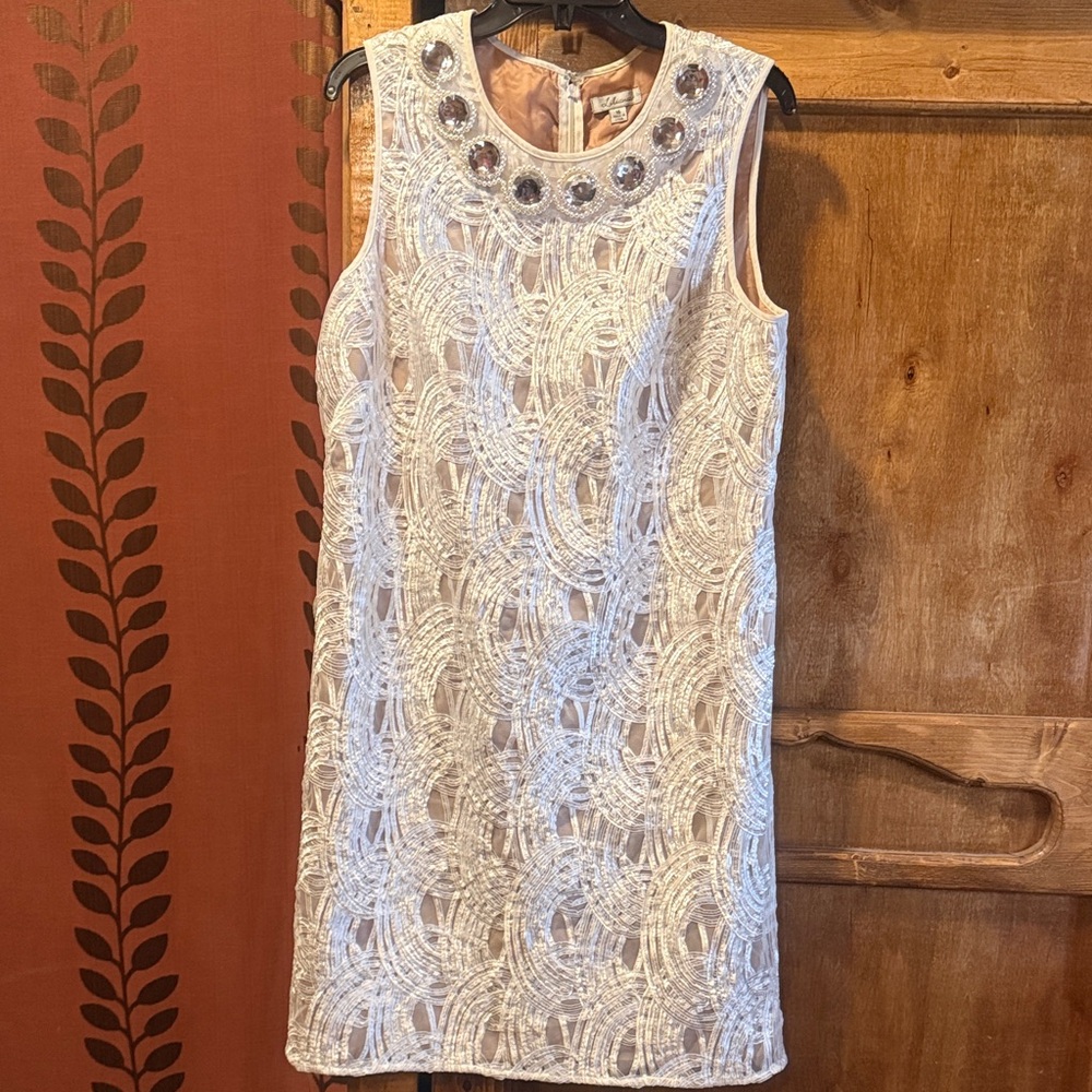 Liliana White Sleeveless Embellished Dress